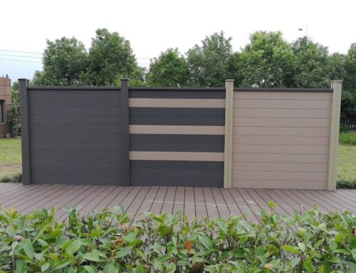 dark grey plastic wood screen for strong storm  beige wood fence