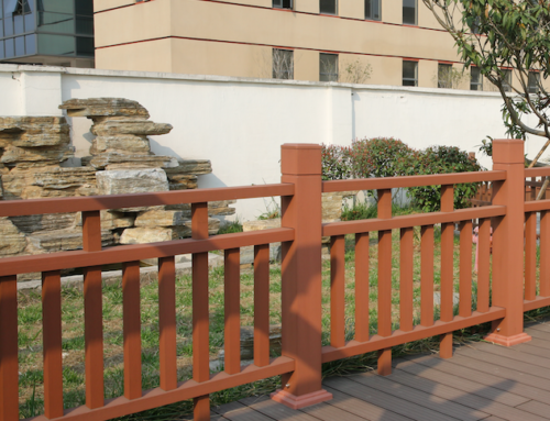 wood plastic railing wpc outdoor fence wooden look design